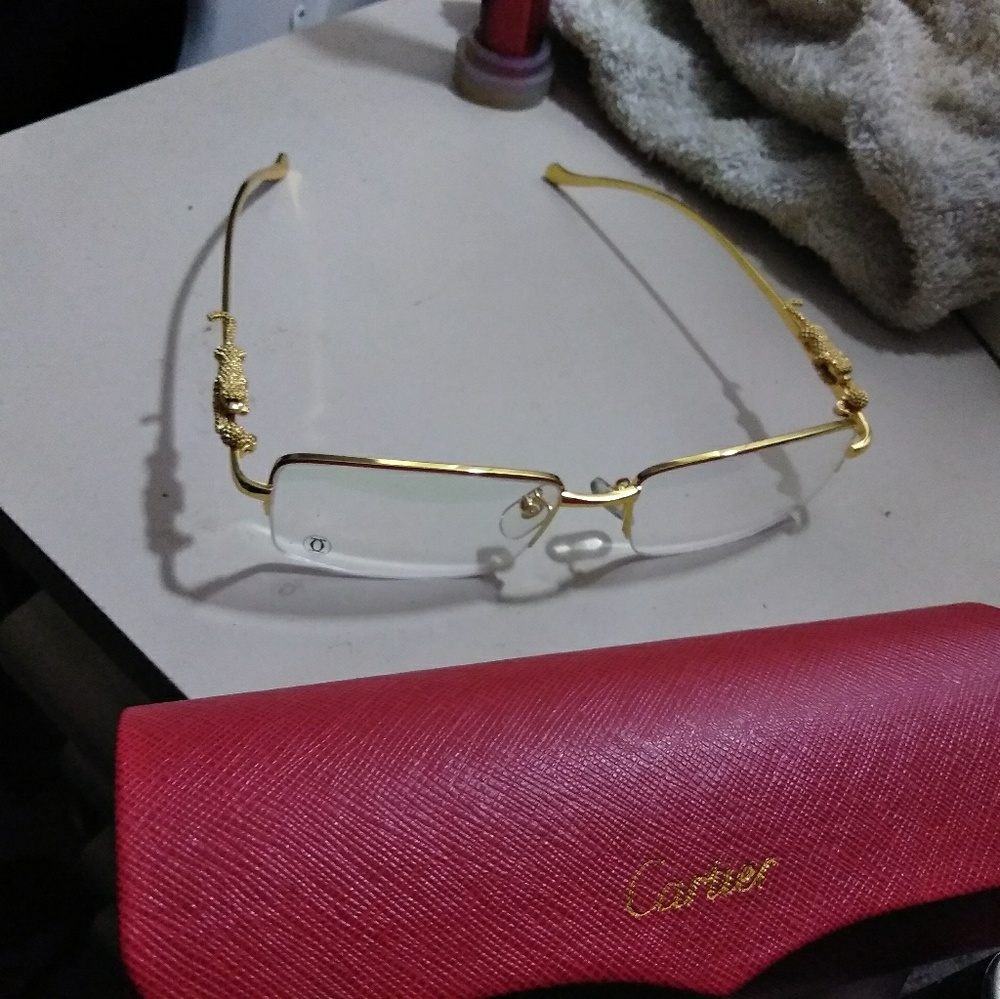 18k Cartier leopard frames